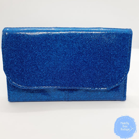 Blue Glitter Slim Wallet