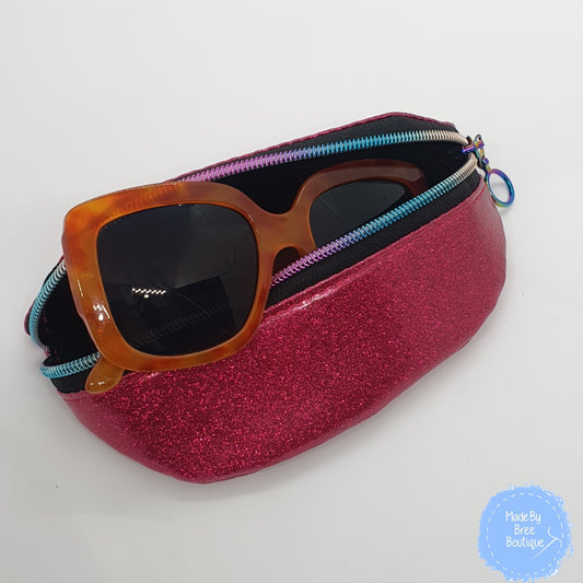 Pink Glitter Glasses Case